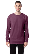 Unisex 100% Ringspun Cotton Garment-Dyed Long-Sleeve T-Shirt - Purple Plum Raisin