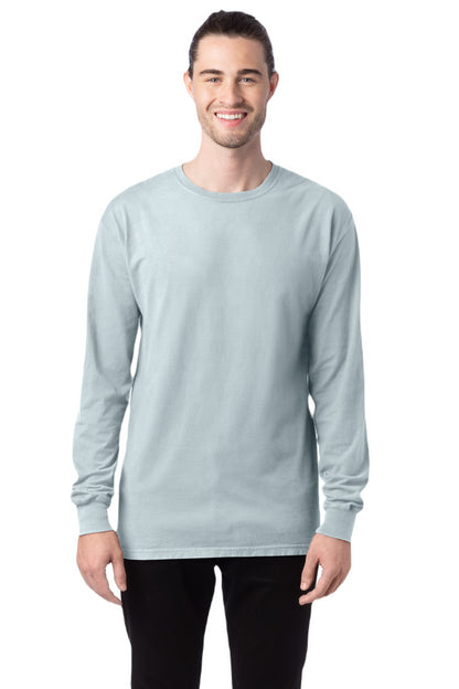 Unisex 100% Ringspun Cotton Garment-Dyed Long-Sleeve T-Shirt - Soothing Blue