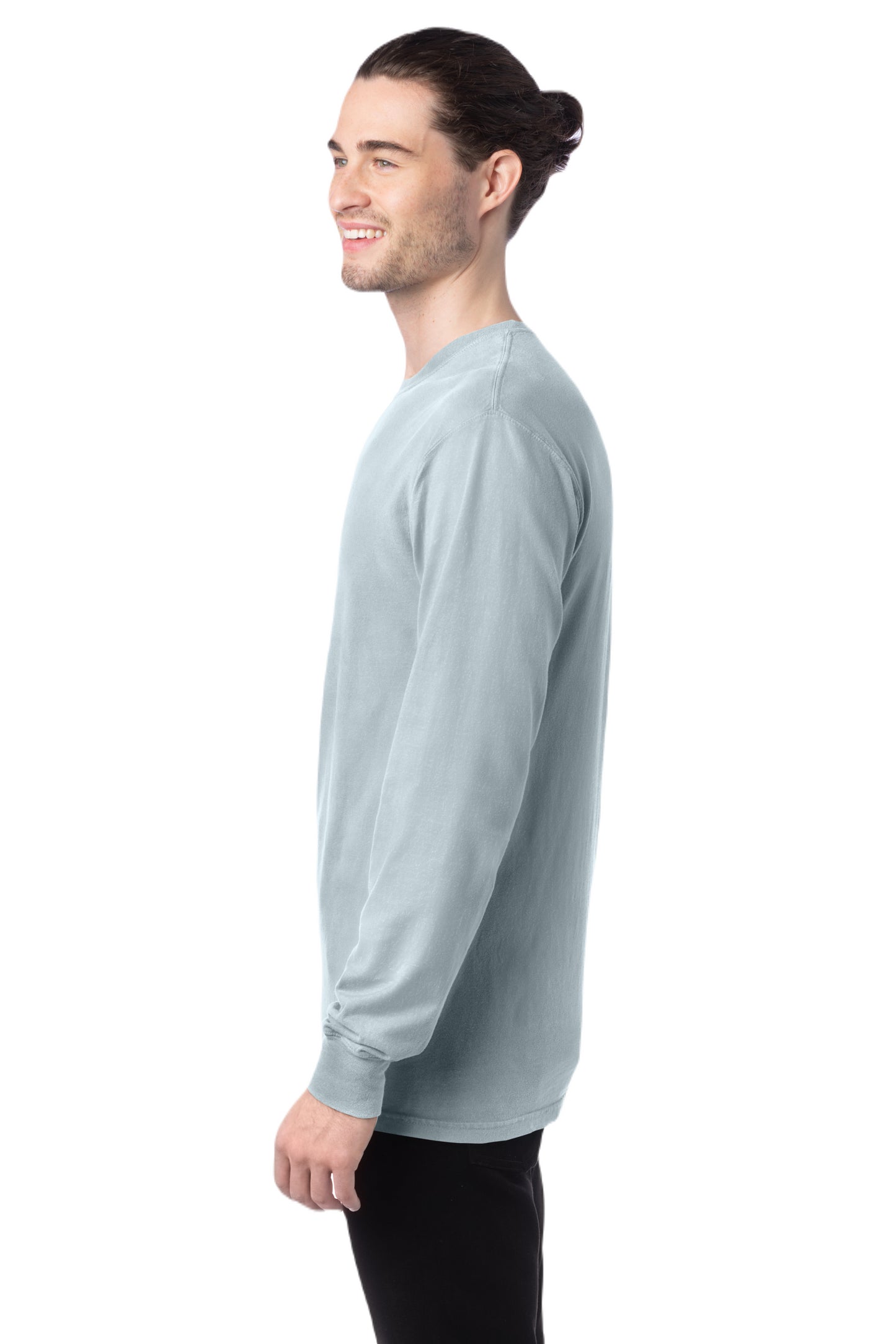 Unisex 100% Ringspun Cotton Garment-Dyed Long-Sleeve T-Shirt - Soothing Blue