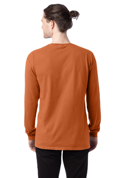 Unisex 100% Ringspun Cotton Garment-Dyed Long-Sleeve T-Shirt - Texas Orange
