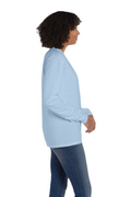 Unisex 100% Ringspun Cotton Garment-Dyed Long-Sleeve T-Shirt with Pocket - Soothing Blue