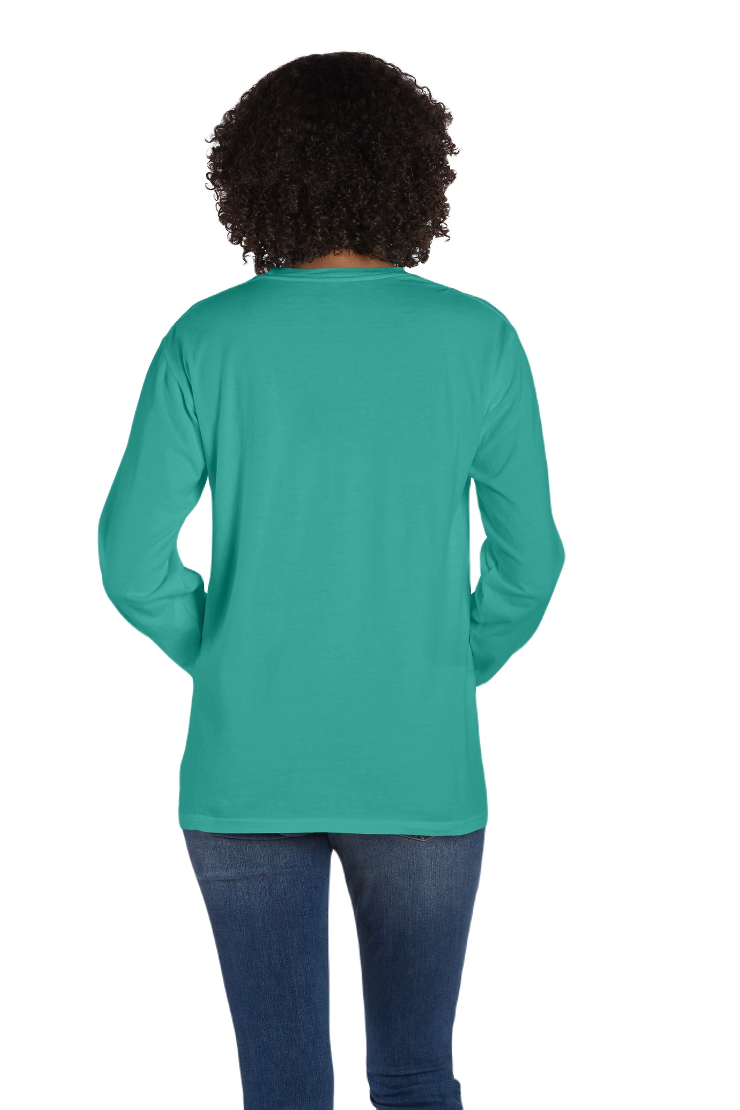 Unisex 100% Ringspun Cotton Garment-Dyed Long-Sleeve T-Shirt with Pocket - Spanish Moss
