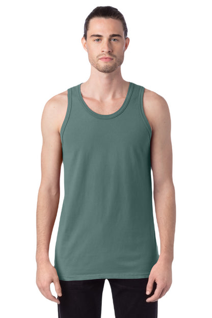 Unisex 100% Ringspun Cotton Garment-Dyed Tank - Cypress Green
