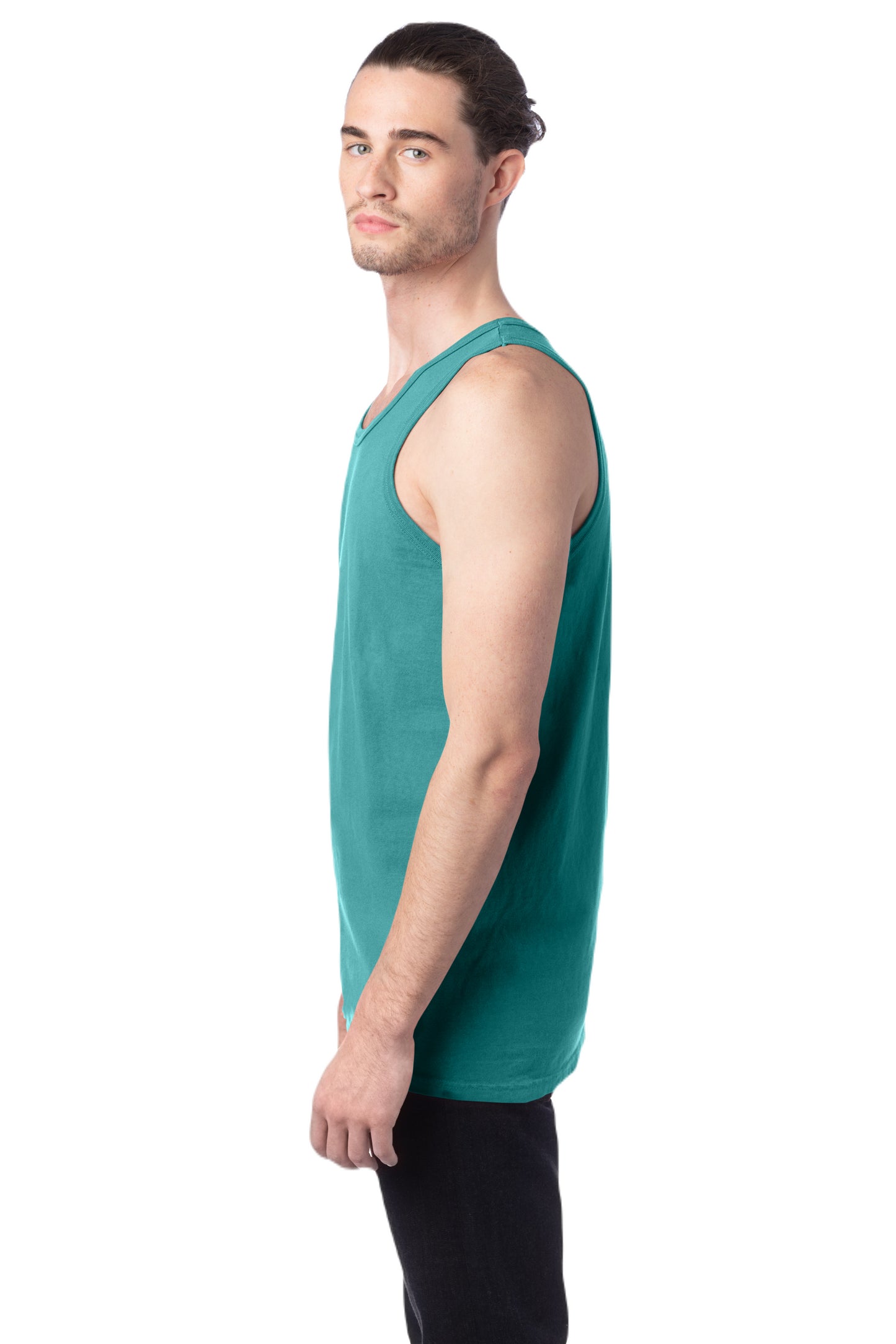 Unisex 100% Ringspun Cotton Garment-Dyed Tank - Spanish Moss