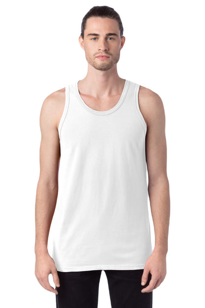 Unisex 100% Ringspun Cotton Garment-Dyed Tank - White