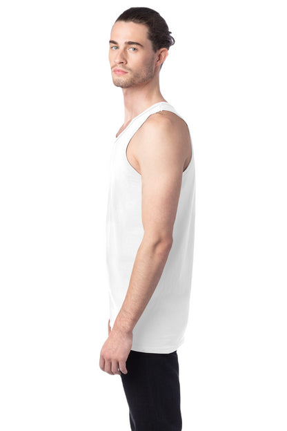 Unisex 100% Ringspun Cotton Garment-Dyed Tank - White