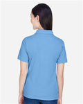 Harriton M265W Light College Blue — on model back