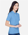 Harriton M265W Light College Blue — on model side