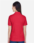 Harriton M265W Red — on model back