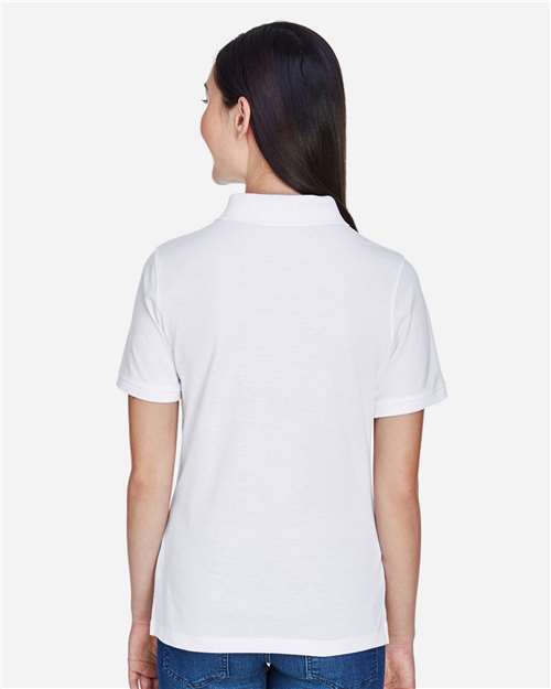 Harriton M265W White — on model back