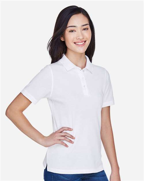 Harriton M265W White — on model side