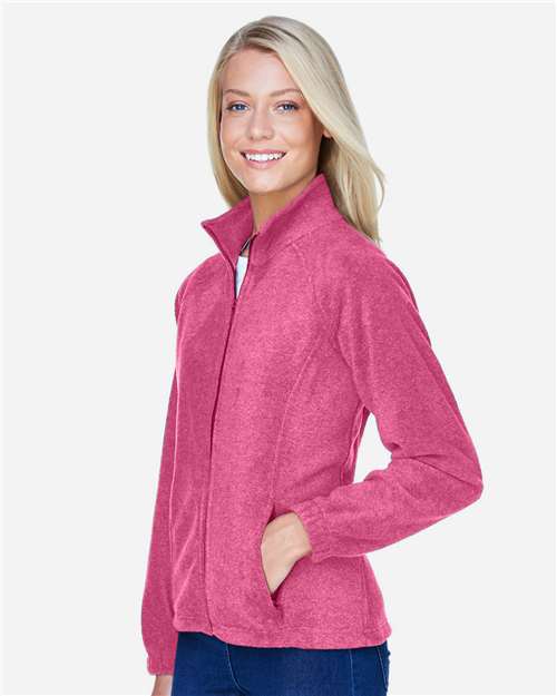 Harriton M990W Charity Pink — on model side