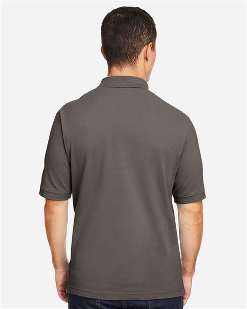 Harriton M200 Charcoal — on model back