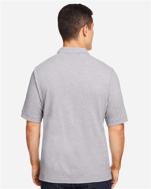 Harriton M200 Grey Heather — on model back