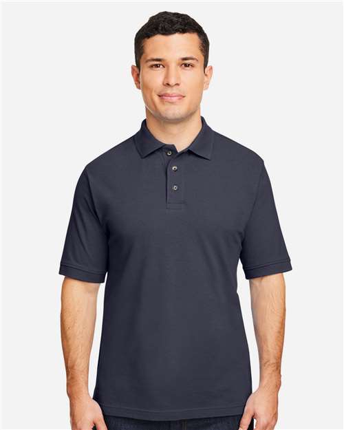 Harriton M200 Navy — on model front