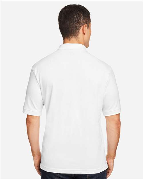 Harriton M200 White — on model back