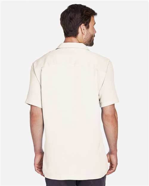 Harriton M570 Cream — on model back