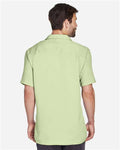 Harriton M570 Green Mist — on model back