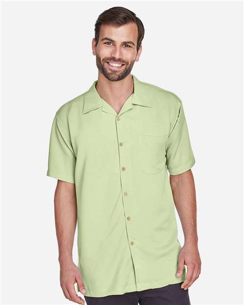 Harriton M570 Green Mist — on model front