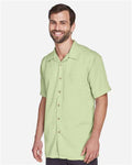 Harriton M570 Green Mist — on model side