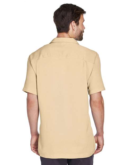 Harriton M570 Sand — on model back