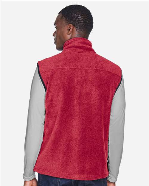 Harriton M985 Red — on model back
