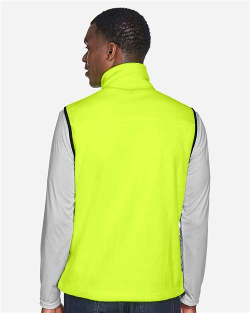 Harriton M985 Safety Yellow — on model back