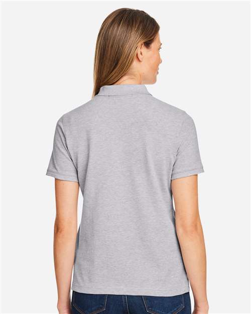 Harriton M200W Grey Heather — on model back