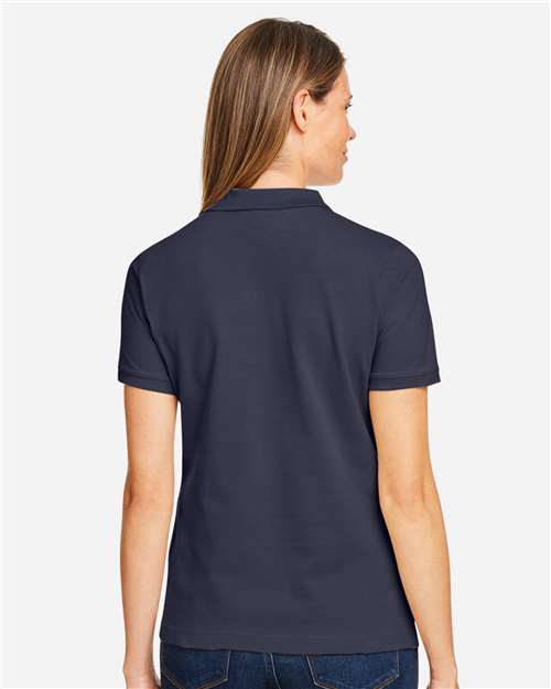 Harriton M200W Navy — on model back