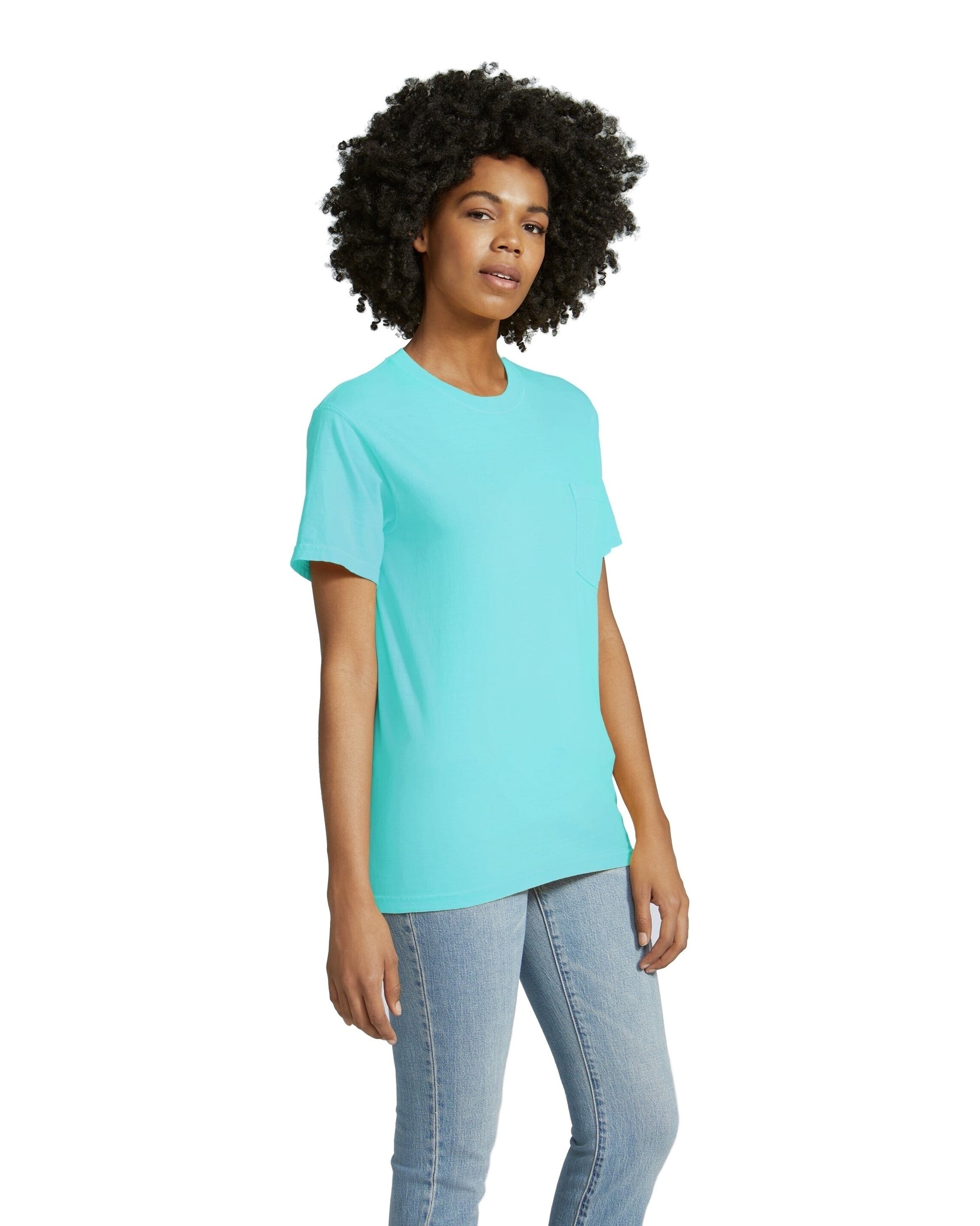 Unisex Heavyweight RS Pocket T-Shirt - Lagoon Blue