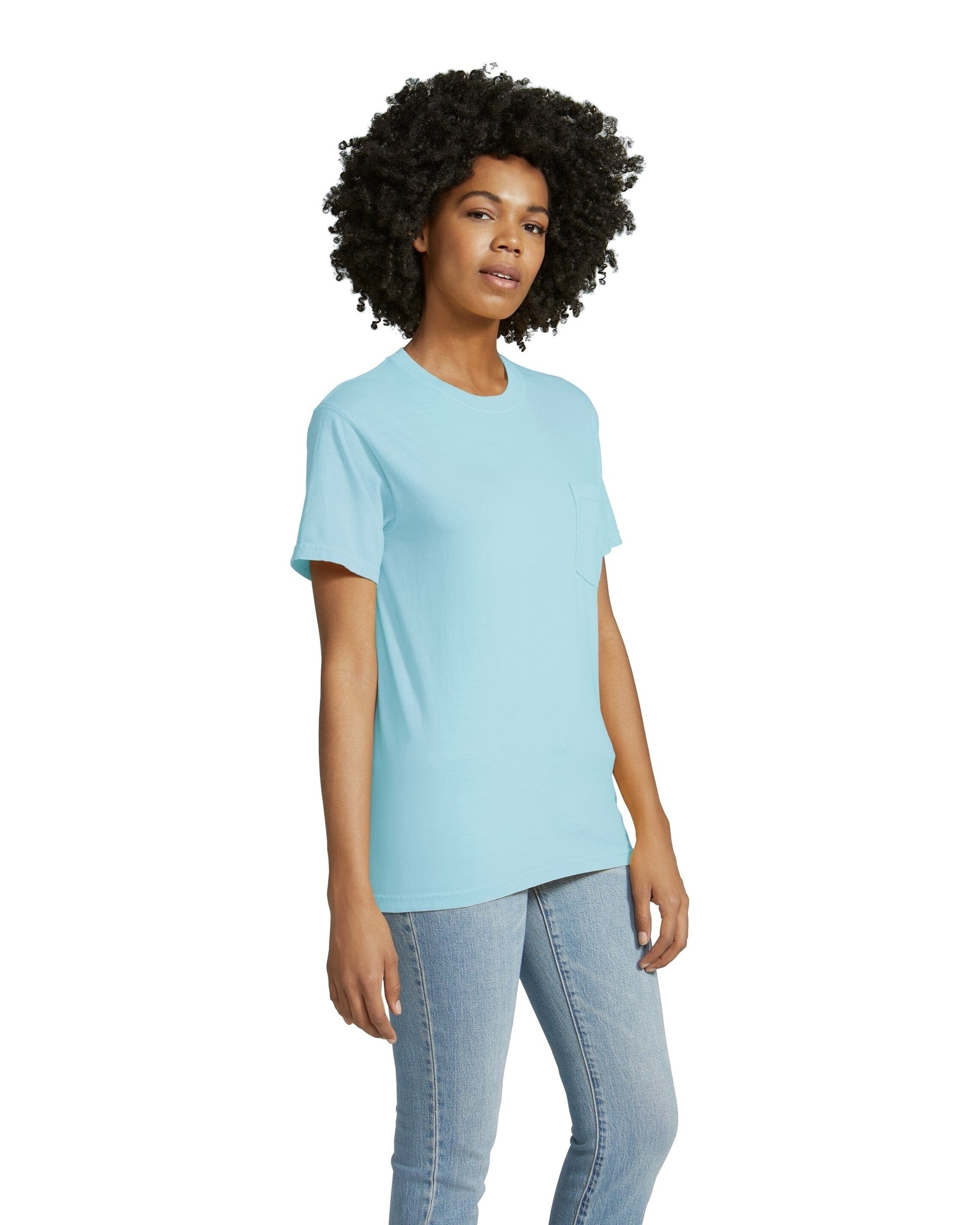 Unisex Heavyweight RS Pocket T-Shirt - Chambray