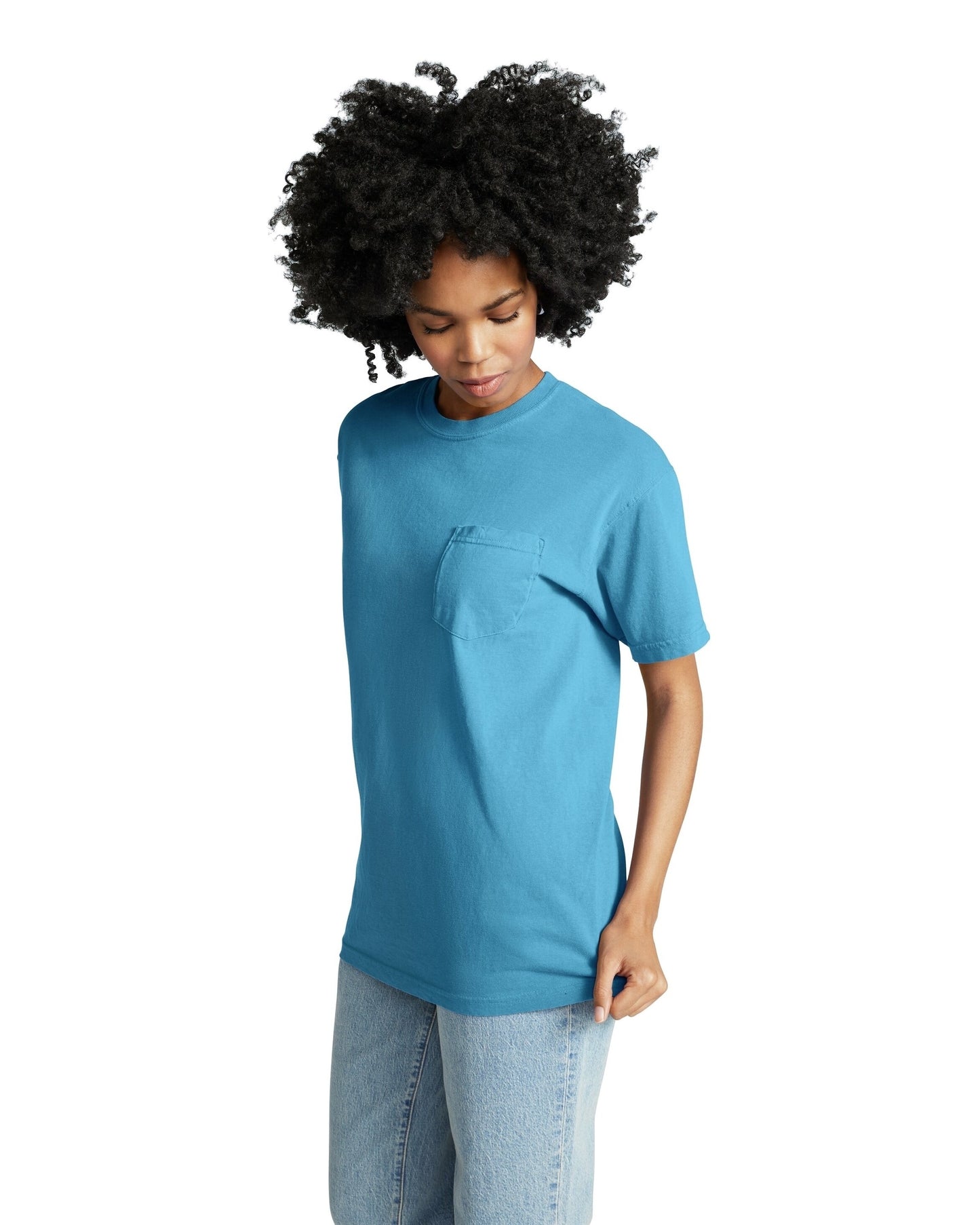 Unisex Heavyweight RS Pocket T-Shirt - Royal Caribe