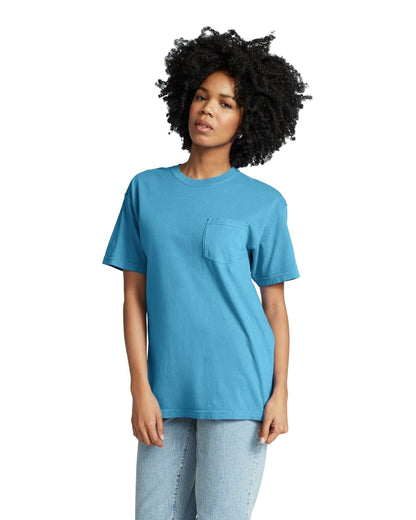 Unisex Heavyweight RS Pocket T-Shirt - Royal Caribe