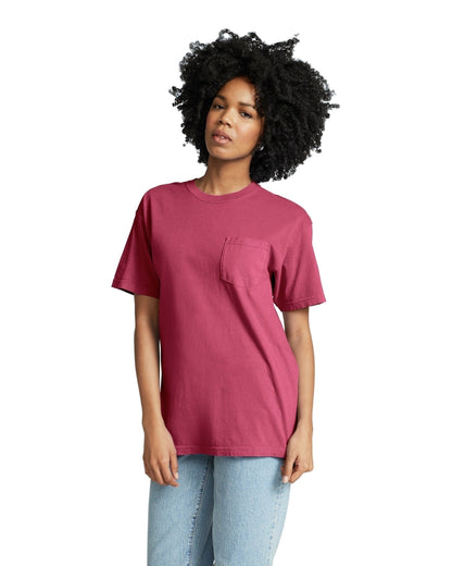 Unisex Heavyweight RS Pocket T-Shirt - Chili