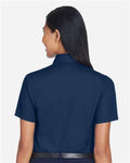 Harriton M500SW Navy — on model back