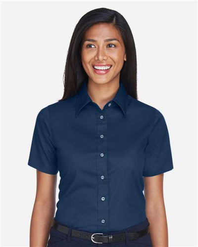Harriton M500SW Navy — on model front