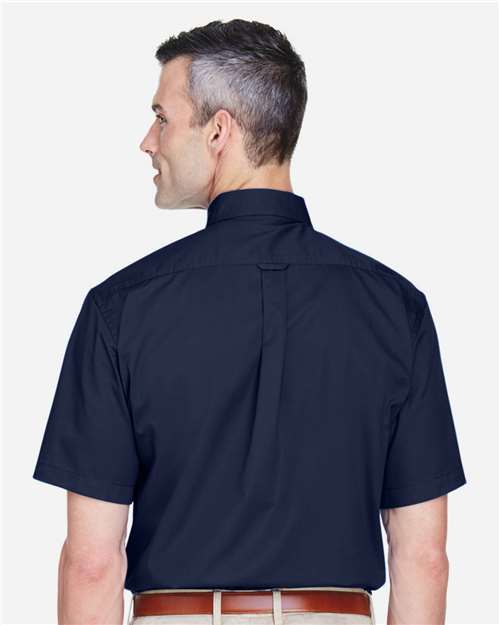 Harriton M500S Navy — on model back