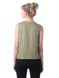 Women's Cotton Jersey Go-To Crop Muscle Tank - Military