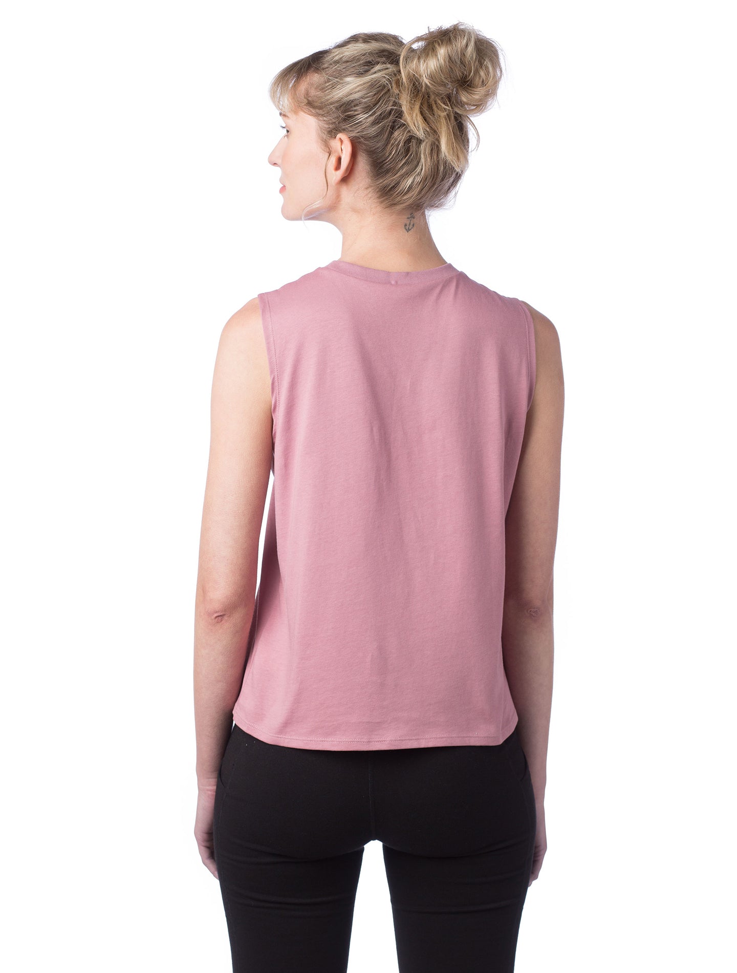 Women's Cotton Jersey Go-To Crop Muscle Tank - Whiskey Rose