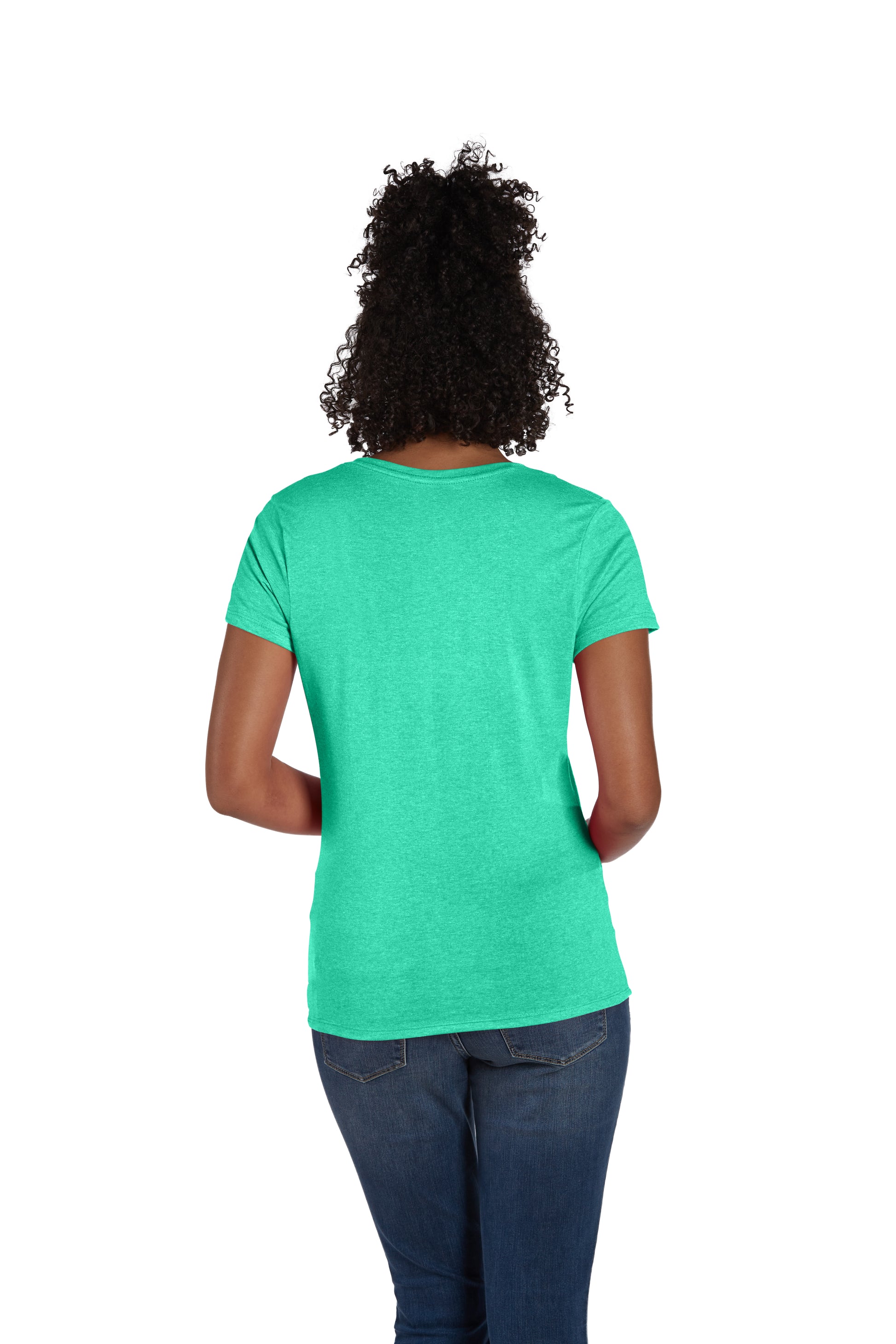 Women's Perfect-T Triblend Short Sleeve V-neck - Brzy Green Triblend