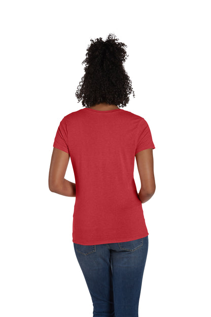 Women's Perfect-T Triblend Short Sleeve V-neck - Red Triblend