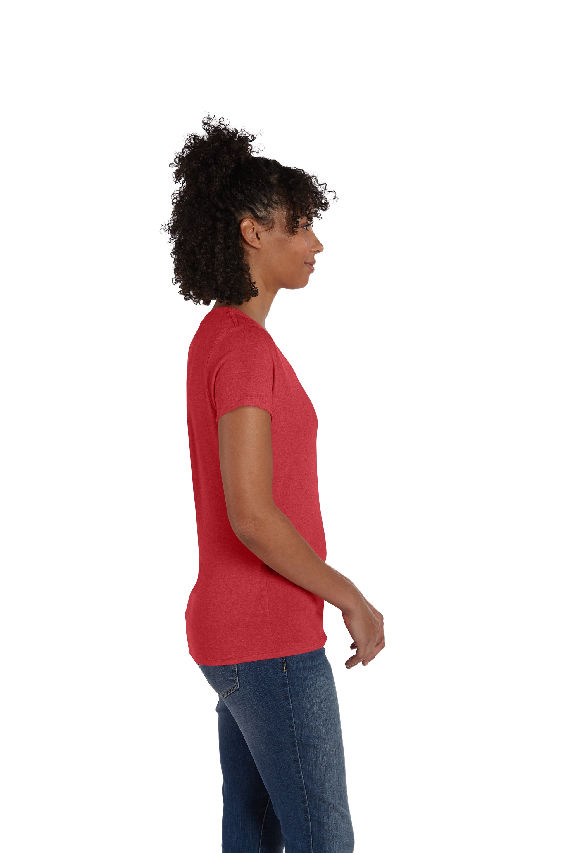 Women's Perfect-T Triblend Short Sleeve V-neck - Red Triblend