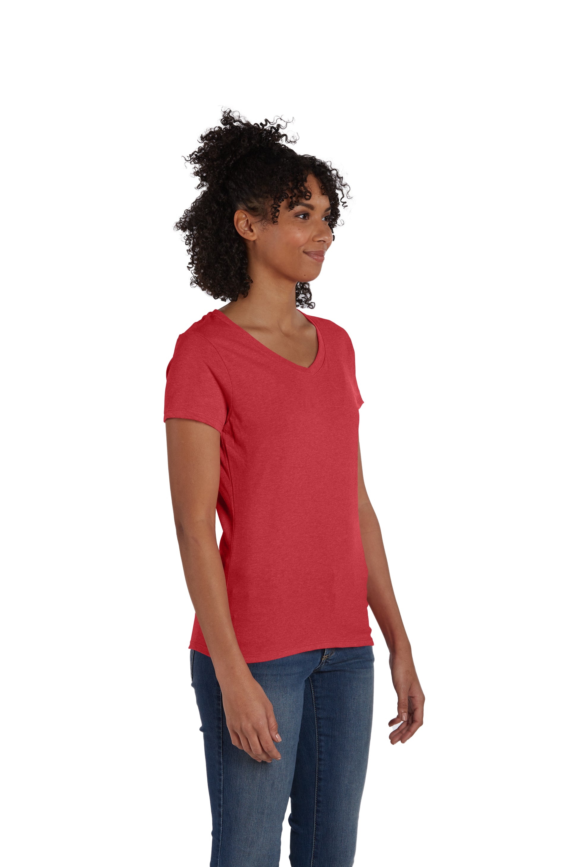 Women's Perfect-T Triblend Short Sleeve V-neck - Red Triblend