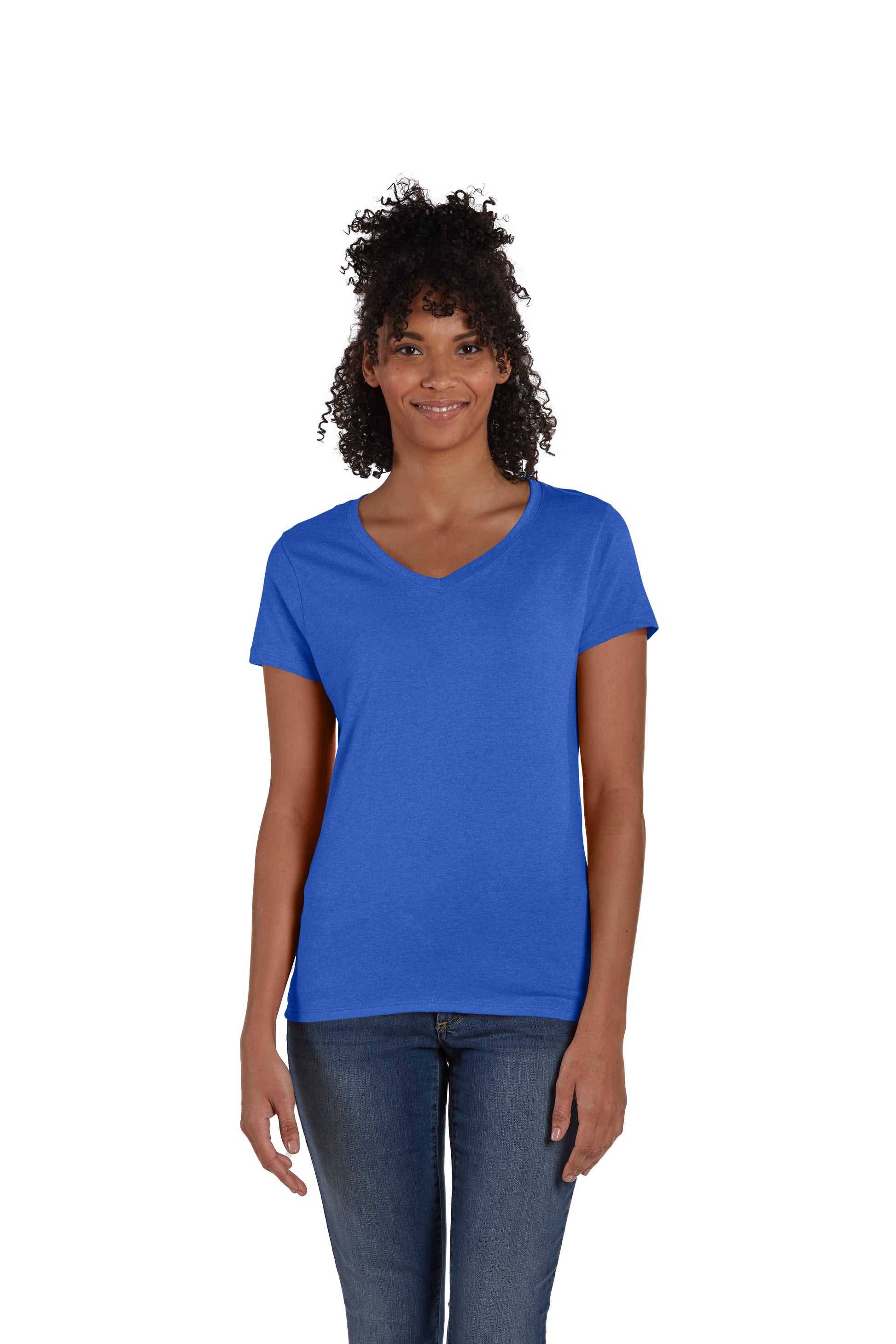 Women's Perfect-T Triblend Short Sleeve V-neck - Royal Triblend