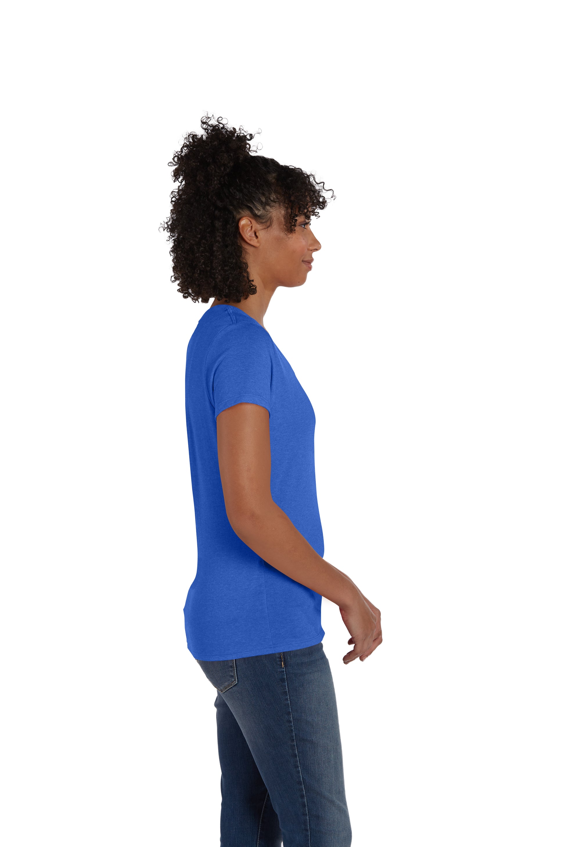 Women's Perfect-T Triblend Short Sleeve V-neck - Royal Triblend
