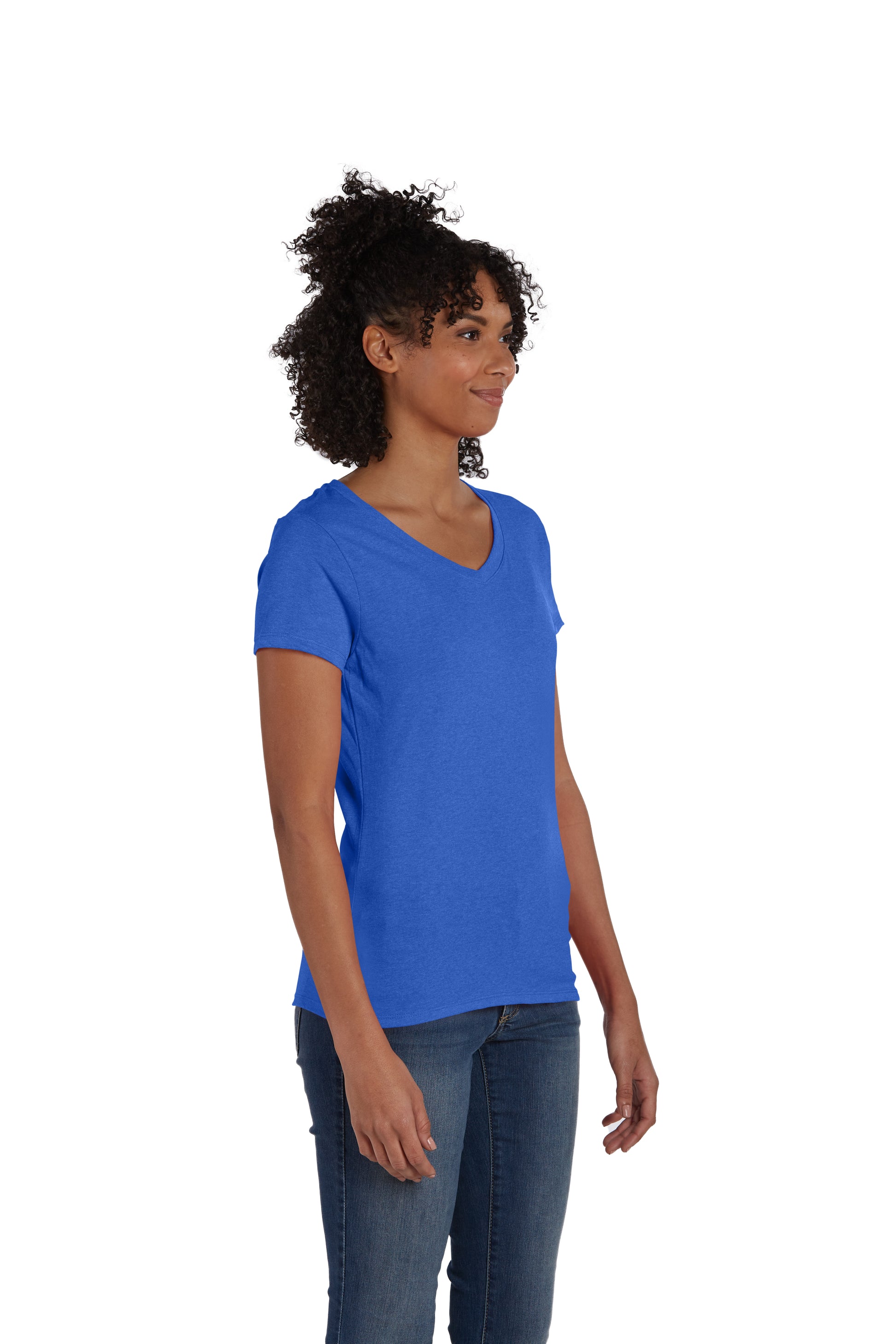 Women's Perfect-T Triblend Short Sleeve V-neck - Royal Triblend