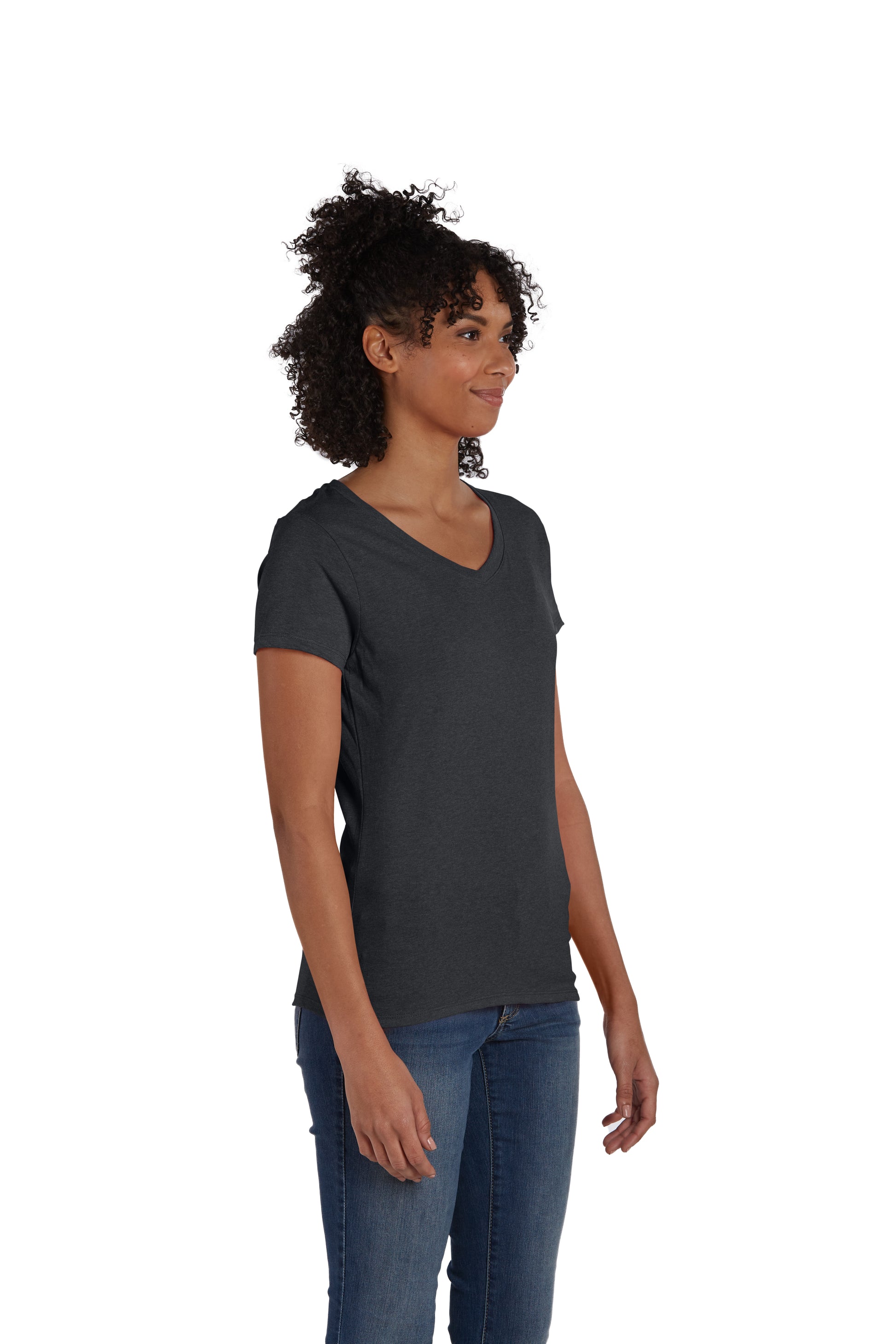 Women's Perfect-T Triblend Short Sleeve V-neck - Slate Triblend