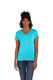 Hanes 42VT - Women's Perfect-T Triblend Short Sleeve V-neck - Turquoise Triblend