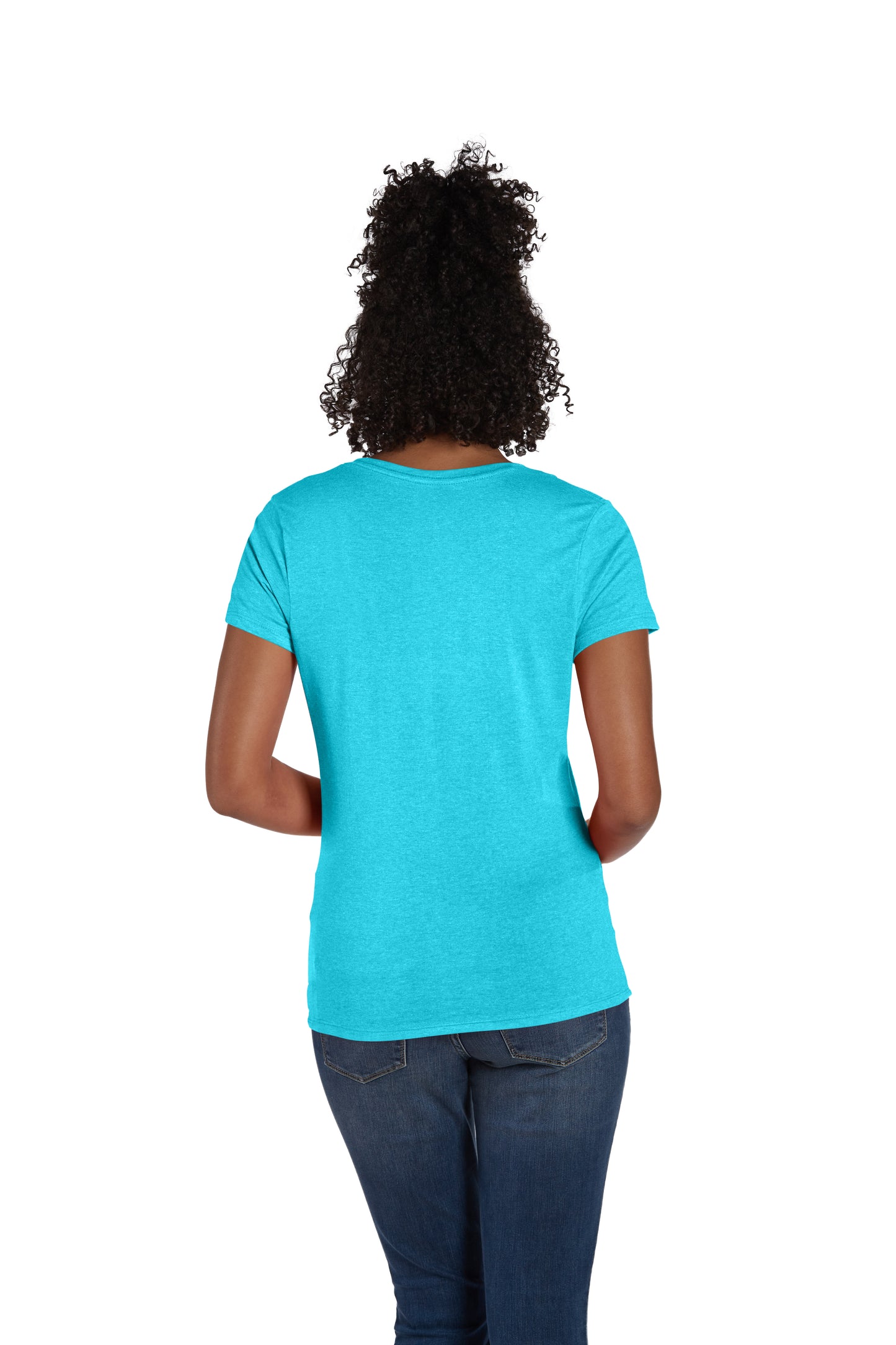 Women's Perfect-T Triblend Short Sleeve V-neck - Turquoise Triblend