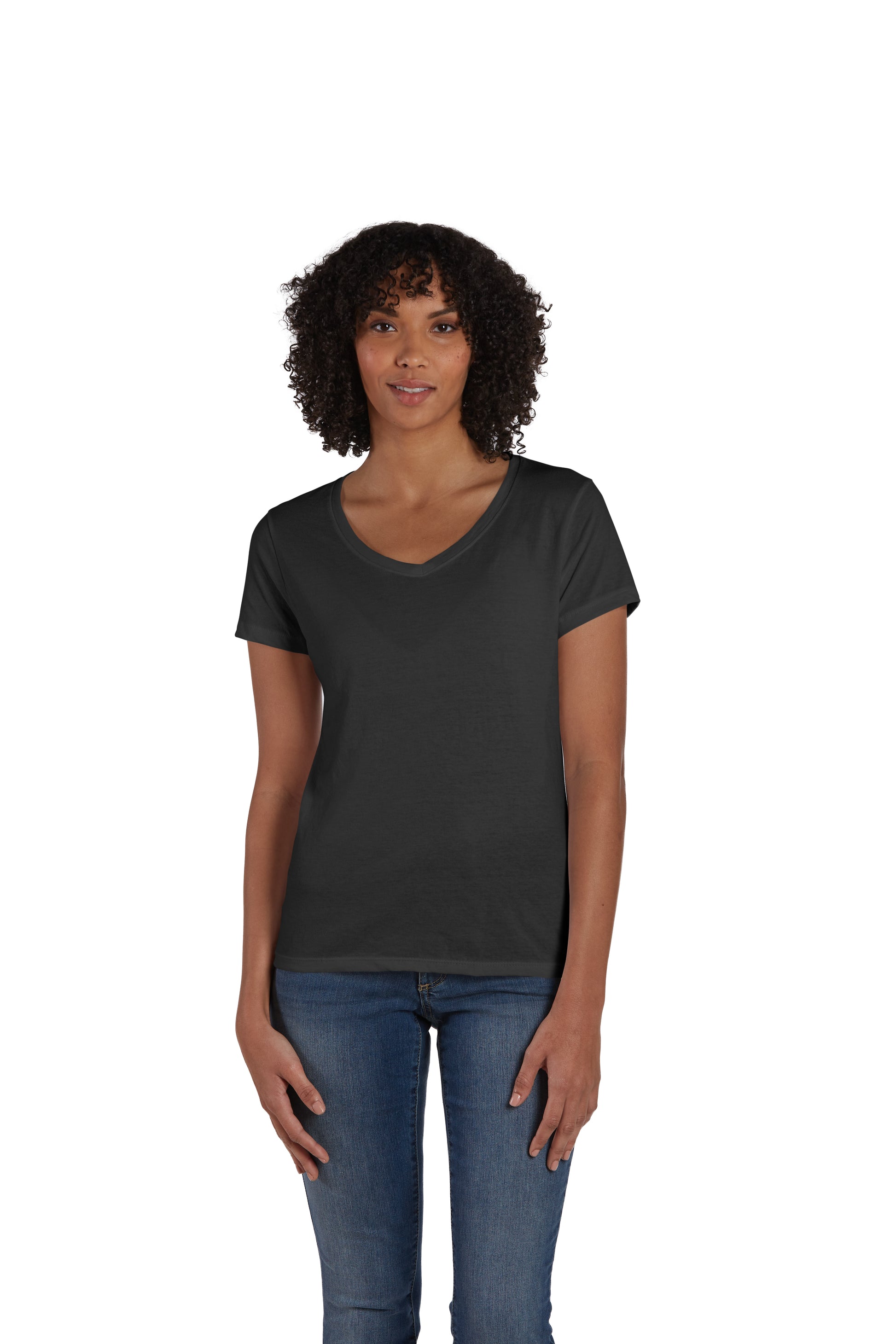 Women's Perfect-T Triblend Short Sleeve V-neck - Sol Black Triblend